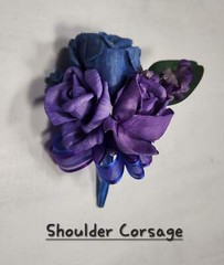 Purple Royal Blue Rose Call Lily Sola Wood Bridal Wedding Bouquet Accessories
