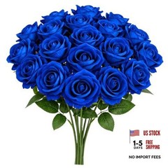 24PCS 20‘’ Sapphire Blue Artificial 24pcs Sapphire Blue Artificial Flowers