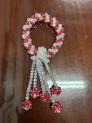 Crystal Red And White Artificial Flowers Thai Wreath Beauty Home Decor