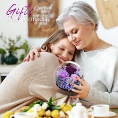 FIACO Gifts for Mom Women Valentines Day Birthday Grade A Rose, A-purple
