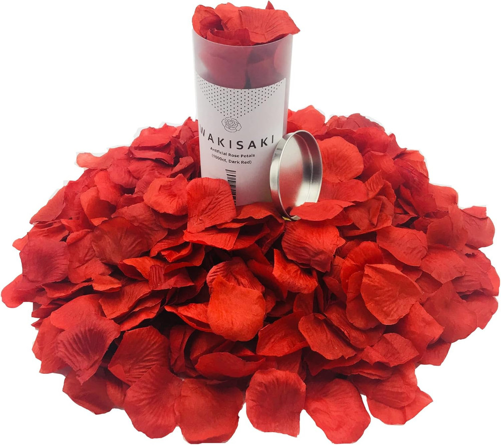 Artificial Silk Rose Petals Dark Red 1000 PCS for Wedding Proposal Anniversary