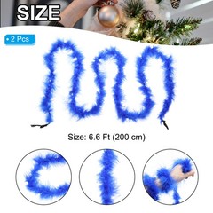 2 Pcs 6.6 Ft Feather Boas Feather for DIY Craft Sewing Trim Party Dark Blue