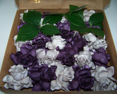 Ling’s Moment Flowers 25 Pcs Fake Gardenia Lilac & Purple Flowers Boutonnieres