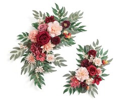 Floral Silk Flower Swags, Wedding Arch Decoration Pk of 2, Centerpieces
