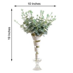 4 Bushes 19″ Frosted Green Eucalyptus Artificial Greenery Wedding Party Bouquets