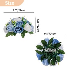 NUPTIO 6 Pcs Wedding Vase & 6 Pcs Artificial Flowers Set for Wedding Centerpi…