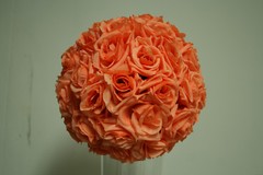 11-12″ Rose Flower Kissing Ball Silk Rose Pomander for Wedding and Party 1 Piece