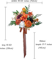 Burnt Orange Bridesmaid Bouquets – 2 PCS Vintage Fall Wedding Flowers
