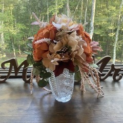 Bridal Wedding Bouquet Lovely Budget Handmade Faux Floral Champagne Yellow Pink