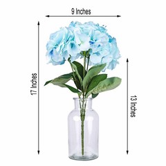Baby Blue 5 Silk Hydrangea Bushes Wedding Flowers Bouquets Party Centerpieces