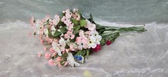 Faux Flower Bouquet – Pink and White Floral Bouquet for Indoor Decoration Flower