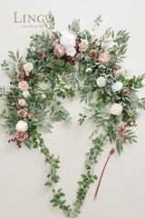 Ling’s Moment 6.5FT Backdrop Floral Garland, Spring Artificial Wedding Arch F…