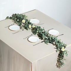 6 ft long Frosted Green Eucalyptus Foliage Garlands Silk Roses Greenery Party