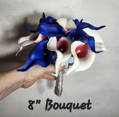 Red White Royal Blue Calla Lily Bridal Wedding Bouquet Accessories