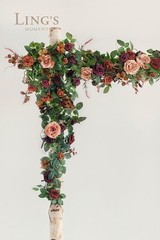 5FT Terracotta Artificial Flower Garland Rose Eucalyptus Leaves Fall Floral G…