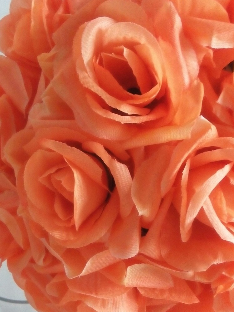 Orange Rose Flower Ball Wedding decoratin Ball Kissing Ball 10 inches