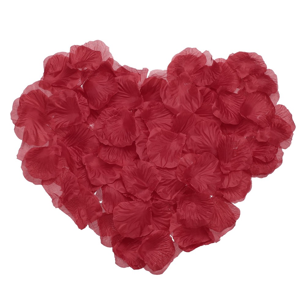 500pcs Artificial Rose Petals Fake Silk Flower Petals for Wedding, Dark Red