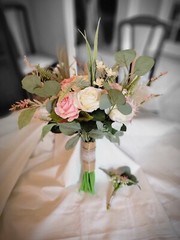 Wedding Bouquet and Boutenniere Bridal Flower Bouquet