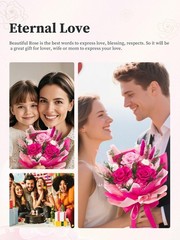 Preserved Flowers Bouquet, Forever for Delivery, Hot Pink