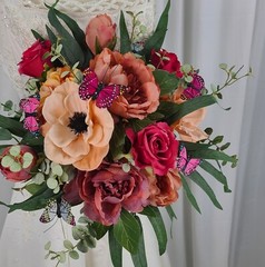 Flutterby Butterflies Faux Silk Wedding Bouquet