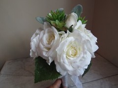 Rose/Succulent Bridal Wedding Bouquet Artificial Silk Flower Decor