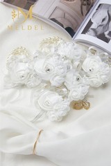 Handmade Faux Silk Wrist Corsages with Pearls – 6pcs for Special Occasions