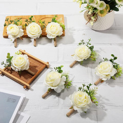 60 Pcs White Rose Boutonnieres for Men – Perfect for Weddings & Events