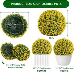 2PCS Artificial Topiary Flower Balls 40/45/55 cm Hanging Grass Ball Home Decor
