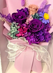 Lovenfold Flowers Preserved Flowers Bouquets, Purple Rose Bouquets