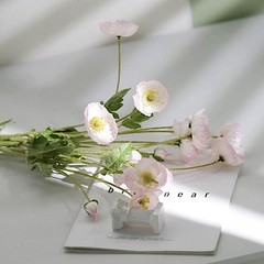 BLUSH 2 Bushes 33″ Stem Silk Artificial Poppy FLOWER SPRAYS Party Decorations