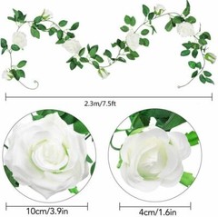 7.5ft Artificial Rose Garlands Fake Silk Flowers Hanging Vines Wedding Party US