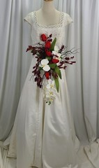 Orchids and Tulips Contemporary Faux Cascade Wedding Bouquet