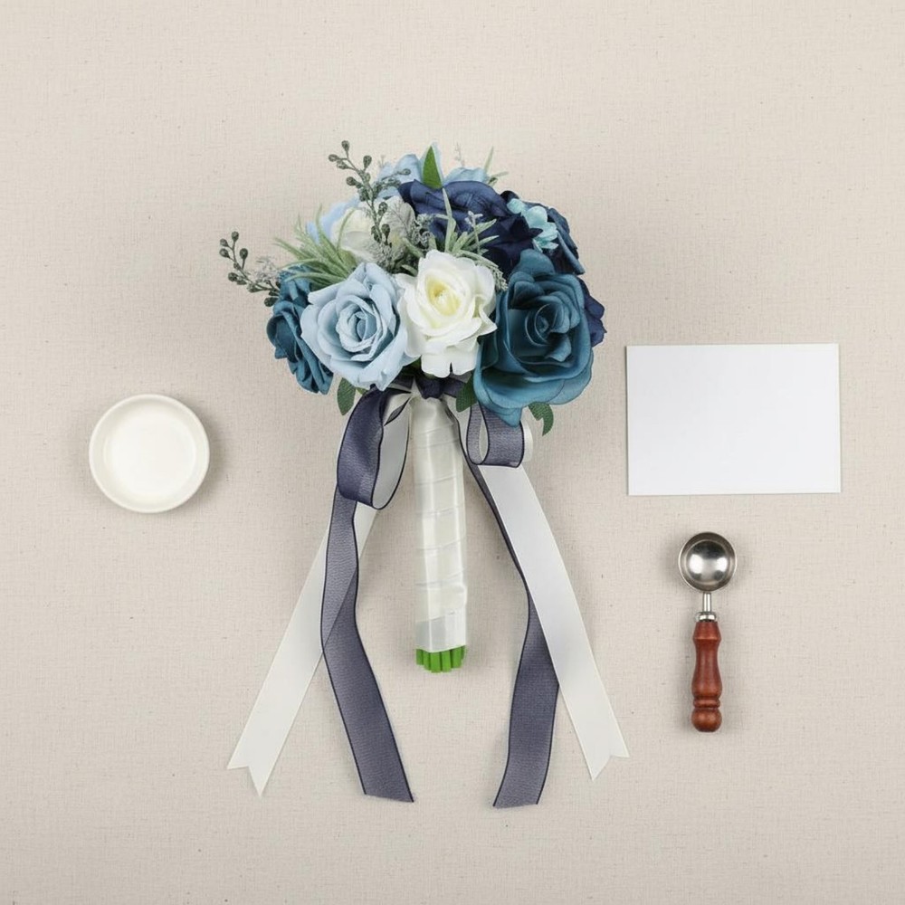Blue and Pale Blossom Arrangement Reusable Handheld Flower Arrangement No
