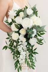 Elegant Ivory Cascade Bridal Bouquet