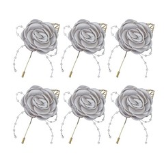 6Pcs Florals Wedding Lapel Decoration for Bride and Grooms Handmade Boutonniere
