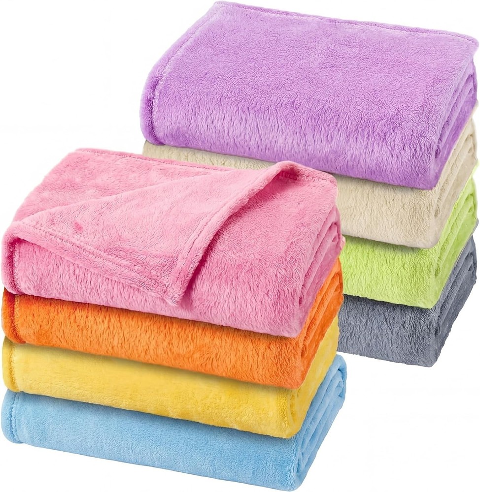8 Pcs Manta Bebe Corazones Suave Regalo Recien Nacido 30×40 Beige Gris Azul Rosa