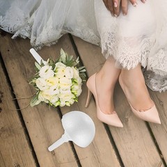 Bouquet Holder For Fresh Flowers White Foam For Wedding 2 Sets
