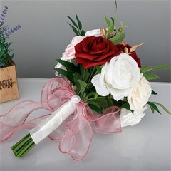 Wedding Bridal Bouquet Silk Bride Holding Flower Romantic Engagement Party