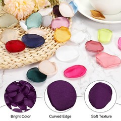 200 Pcs Silk Rose Petals, Artificial Flowers Fake Rose Petals Dark Purple