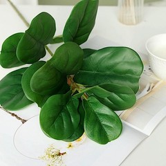 GREEN 2 Bushes 25″ Artificial Fiddle LEAVES STEMS Party Events Home Decorations