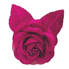 12 silk roses wedding favor flower corsage hot pink 2.75″