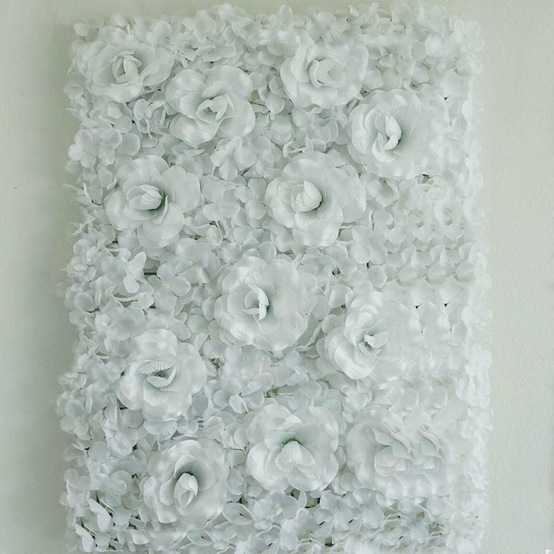 8 White Roses and Hydrangea Flowers Mat Wall Backdrop Panels Wedding Decorations