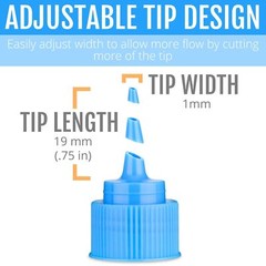 Free Hand Writer Bottles – 6 Easy Small Squeeze Bottles – 3 Each 1 and 2 Ounc…