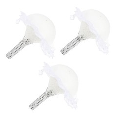 3Pcs Flower Bouquet Holders Wedding Foam Handle Lace DIY Use