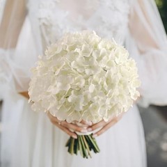Pcs Hydrangea Artificial Flowers Bulk, Faux Hydrangea Full Flowers 24 White
