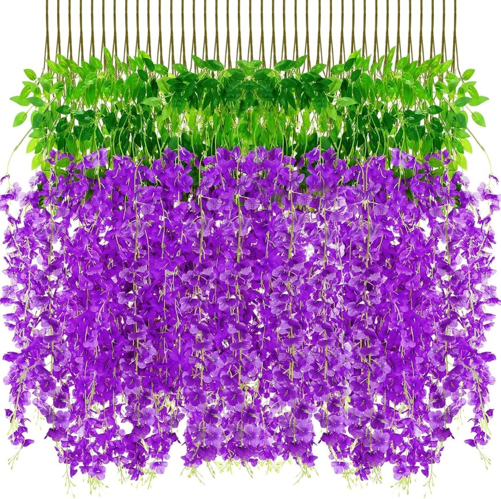 Dark Purple Wisteria Garland for Wedding Backdrop – HUGE 216pc Lot, 3.6ft