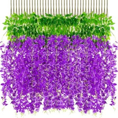 Dark Purple Wisteria Garland for Wedding Backdrop – HUGE 216pc Lot, 3.6ft