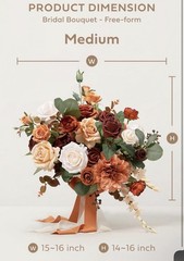 Ling’s Moment Terracotta Wedding Bouquets for Bride, Burnt Orange Bridal Bouq…
