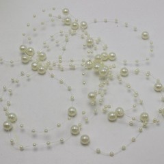 60 Meter Ivory Pearl Beaded Garland Wedding Bouquet Decoration Craft on Spool