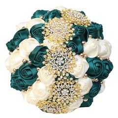 Ivory and Navy wedding bouquet artificial Sweet 15 Quinceanera bouquet